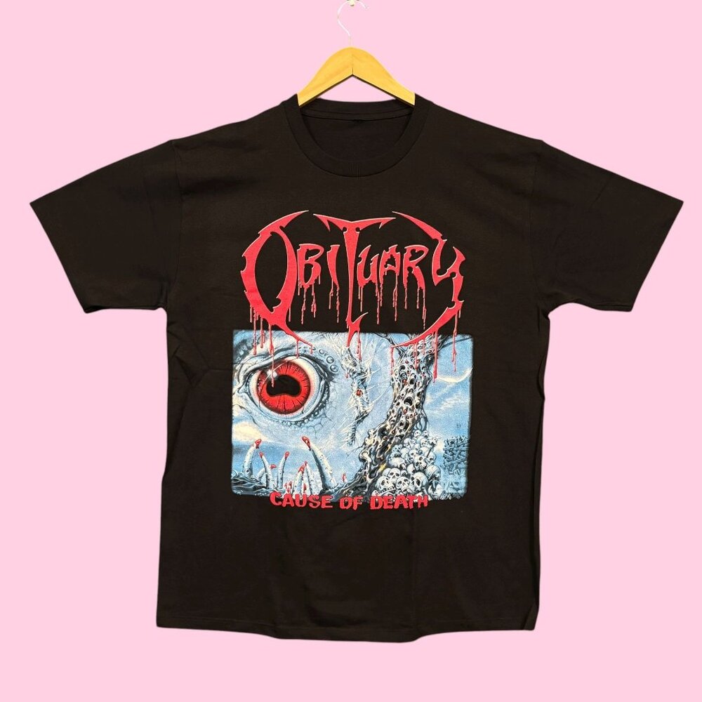 Obituary Cause of Death Album Death Metal Band Tee L